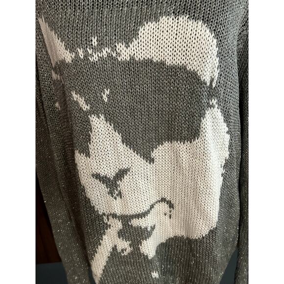 Midnight Studios Shane Gonzalez Men's Silver Baby Face Sweater Size M - Picture 10 of 11